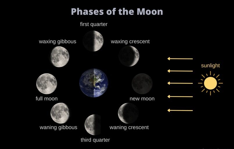 Moon Phase là chu kì tròn - khuyết của mặt trăng